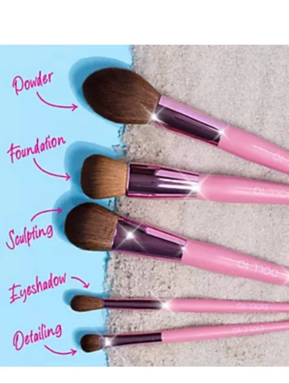 Doll 10 Makeup Brush Set & Case - New